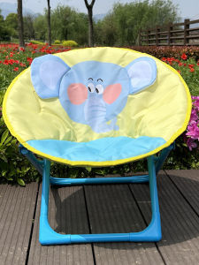 Portable Outdoor Folding Chair Childrens Camping Moon Chair Recliner Small Stool Fishing Gear Metal Material Easy to Carry