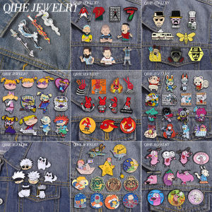 3-19Pcs/Set Comedy Anime Movie Collection Enamel Pins Cartoon Boy Fox Pink Dog Red Eared Rabbit Brooch Lapel Badge Jewelry Gift