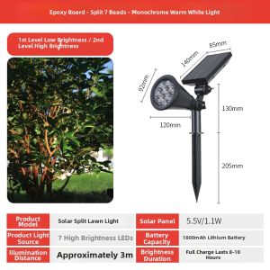 TONGZHIGUANG | Solar Waterproof Spotlight Outdoor Landscape Light