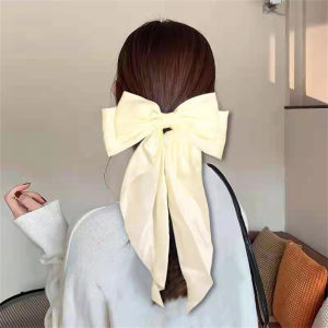 Big Bow Hair Clips Slides Red Bow-Knot Hair Clip Barrettes for Women Girls Christmas Hair Bow Large Barrettes for Thick Hair Accessories Silky Satin Bow for Hair Accessories French Style