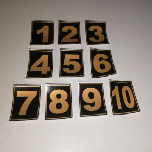 Stiker Nomor 1 sampai 10 Ukuran 4x3 cm Bahan Vinyl Glossy Waterproof Stiker Nomor Kost Nomor Pintu Nomor Kamar Nomor Ruangan Nomor Loker Nomor Inventaris Nomor Rak Nomer Urut