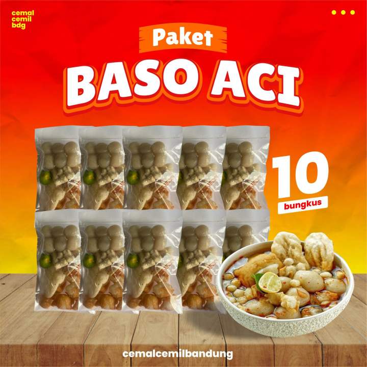 Paket baso aci 10pcs/ paket baso aci 10bungkus khas bandung pedas