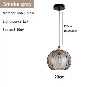 Modern Minimalist B & B Bar Restaurant Chandelier Creative Hotel Study and Bedroom Green Leaf Pattern Bedside Small Droplight