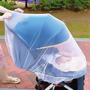 Baby Car Cover Bassinet Mosquito Net Universal Stroller Net Full-Cover Insect-Proof Mesh Elastic-Bound Net 360° Bug Shield Breathable Mosquito Netting Stroller Mosquito Canopy Pram Mosquito Net Full-Cover Bug Net Elastic-Edge Insect Cover