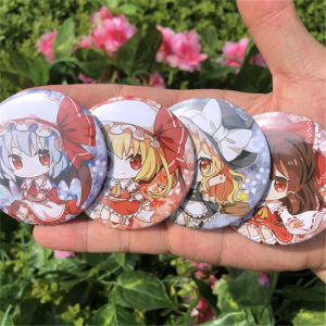 Anime Touhou Project Shrine Maiden Hakurei Reimu Hakurei Reimu Cosplay Costume Badge Pin SPTE Tinplate Brooch Accessories Prop