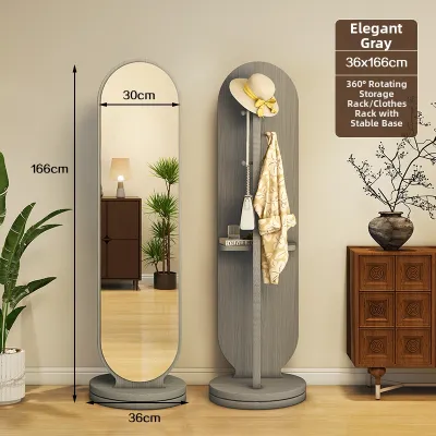 Rotatable Floor Mirror Stand For Clothing Try-On