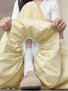 XIANYIJIAO | Yellow High Waist Loose Lantern Pants for Plus Size Small Figures