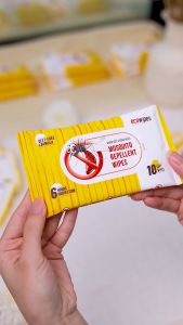 Combo 03 gói khăn giấy ướt chống muỗi EcoWipes an toàn cho bé từ 6 tháng tuổi thay thế tinh dầu đuổi muỗi mùi hương thảo