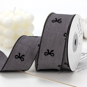 ริบบิ้นไหมทอสูงที่เข้ารหัสแล้วพร้อมโบว์ผีเสื้อพิมพ์ลายสไตล์สุดเก๋สำหรับตกแต่งผม DIY ทำมือจากจีนแผ่นดินใหญ่