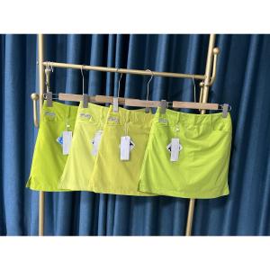 J090 Golf Womens Skirt Pure Color Minimalist Silm Yellow Double Layer Spring and Summer Thin Fashion Tape New Product