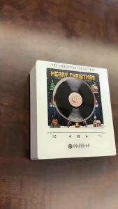 NFC Touch Magnetic Music Box Auto Rotate Vinyl Record Player with 9 Programmable Fridge Magnets Music Player Ornament LED