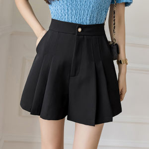 กางเกงขาสั้นทรงเอเอวสูง ทรงสลิมฟิต ทรงไม่สมมาตร ทรงบาง กางเกงขายาวทรงเอสำหรับผู้หญิง แฟชั่นฤดูร้อน 2024