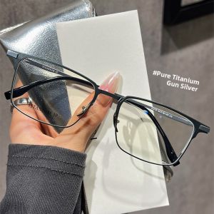 CHUTONG | Ultra-light Titanium Stylish Square Frame Glasses for Myopia Men with Blue Light Protection