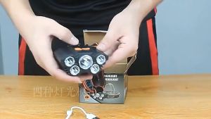 Senter Kepala LED 5 Mata Lampu Camping 4 Mode USB Recharge Terang Bisa Di Cas Head Lamp
