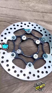 จานเบรคแต่ง ขนาด220มิลหนา4มิล หมุดเทา+น็อตยึดจานเลสแท้มีให้เลือก3สี Wave110i/125iปลาวาฬ/MSX/TZR/SPARK135