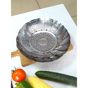 Vỉ Hấp Đồ Xôi Xửng Hấp Inox 3 Chân Khay Hấp Có Thể Điều Chỉnh Độ Mở Gấp Gọn Tiện Lợi