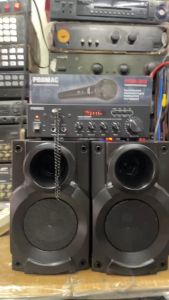 HAS-3515BT MICRO COMPONENT AMP AND SPEAKER COMBO FREE PROMAC WIRED MICROPHONE