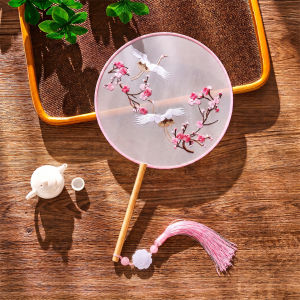 YUEXIAOQI | Cánh Quạt Tròn Hai Mặt Thêu Múa Hè