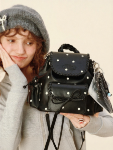 VANWALK | Retro Winter Small Backpack With Bowknot For Commuting