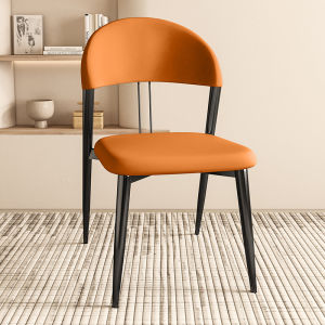 Modern Simple Nordic Dining Chair Backrest Luxury Home Use Seat Adult Soft Leather Fabric Non-Rotatable Easy Assembly
