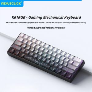 NexusClick 61 Keys Magnetic Switch Gaming KeyboardWired Mechanical Hot Swappable RGB Backlit PBT Keycaps Esports Keyboard Work