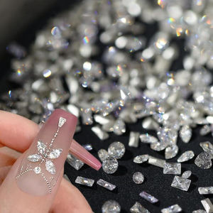 50Pcs Mini Zircon Nail Art Rhinestones Mixed Shape Flat Bottom Diamond Nails Charms Sparkle Luxury Manicure Decor Accessories *&