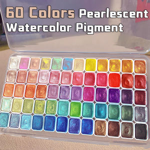 20/24/60/72 Colors Pearl Watercolor PigmentMetallicShimmerGlitter Solid Paint Mini Travel Portable Kit for PaintingWriting
