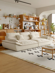 Retro Style Corduroy Fabric Large Sitting Depth Sofa For Small Spaces