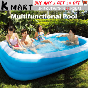 1.2/2.1/3.1M Inflatable Swimming Pool Family Size Thickened Outdoor Baby Adult Pools with Pump