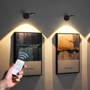 L220 3-Colors USB Rechargeable Intelligent Human Sensing Wireless Wall Light Dimmable Led Spotlight For Lighting Paintings Pictures