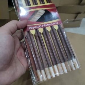 Đũa gỗ cẩm lai - bộ 10 đôi - đầu gắn vỏ óc biển