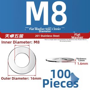 TIANZHUOJINSHU | Stainless Steel Washer Multiple Sizes