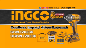 INGCO 20V BL 1/2" IMPACT WRENCH 230NM2X2.0AH+CHARGER &CASE CIWLI20236