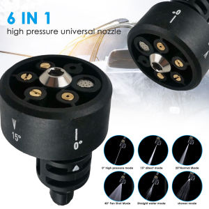 Plastic 6 In 1 Adjustable Nozzle For 1/4inch High Pressure Cordless Washer Cleaner Water Parts Hose Nozzle