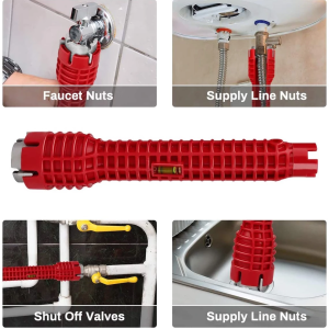 Multi-purpose 8 in 1 Hand Wrench Tool Professional Sink Wrench Kit Household Repair Water Pipe Faucet Sink Plumbing Socket Wrench Flume Magic Wrench