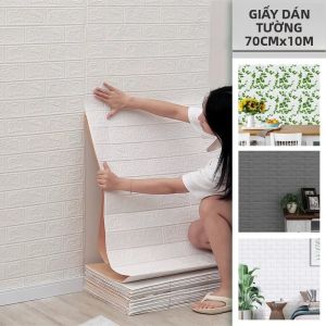 Giấy Dán Tường PVC Mềm 3D Tự Dính Chống Thấm Dễ Bóc Dán Kích Thước 70cm X 10m Vật Dụng Trang Trí Nhà Cửa Cần Thiết Cho Tường Đồ Nội Thất Gạch.