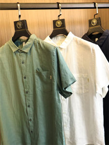 100 Linen! Cool and Breathable! Summer Men Classy Linen Cool Light Business Lapel Short Sleeve Shirt Fashion