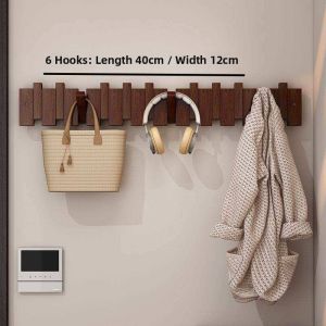 Piano Key Style Real Wood Hook Coat and Hat Rack