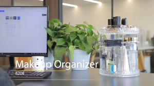 Rak Kosmetik Akrilik Putar 360° - Rak Kosmetik Skincare Makeup Organizer Susun Serbaguna Rak Kosmetik Putar