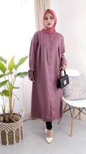 Ayra Long Tunik Wanita Lengan Panjang Jumbo BUSUI Motif Polos Shakira Premiun Terbaru L XL XXL