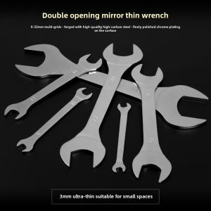 Ultra-Thin Open-End Wrench Double Headed Stud Wrench 8-10 Sheet 12 Fork Non-Adjustable Wrench 14-17 Small Dead Mouth 19
