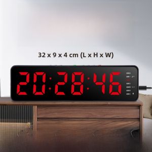 Modern Minimalist WiFi Automatic Time Syncing Desktop Clock with Stopwatch Digital Hour Minute Second Hand Plastic Material