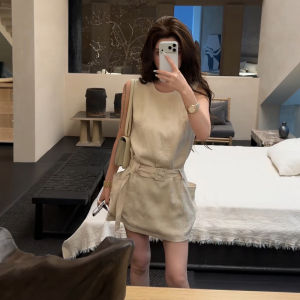 unifittoo | Sleeveless Unique Stylish Waist-Cinching Dress