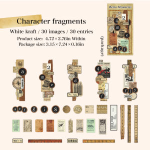 30 Sheets Vintage Memory Series Border Insect Collage Stickers for Scrapbooking DIY Frame Decals Computer Laptop Phone Luggage