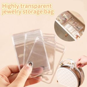 10-100pcs PVC Jewelry Package Bags Thicken Self Sealing Pouches Anti-Oxidation Earring Necklace Clear Organizer Bag Reusable