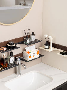 WEIMEIYUAN | Drill-Free Wooden Texture Bathroom Storage Rack