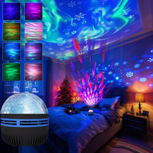 1pc Northern Lights LED Atmosphere Projector7 Modes Starry Rotation ProjectionUSB PoweredRemote ControlFor Bedroom Decor