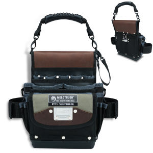 Hard Bottom Tool Pouch with Belt Clip Open Top Electrician Tool Bag for HVAC Technician Carpenter Plumber Maintenance Service