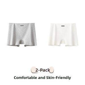 miiow | Pure Cotton Safety Pants Womens Anti-Light Underwear Two-In-One Summer Thin Seamless Breathable Ladies Flat Angle Base Pants