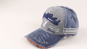 Rhodey Topi Baseball Cap Bordir 3D Rebel Indian Dakota - MZ004 - Dark Blue